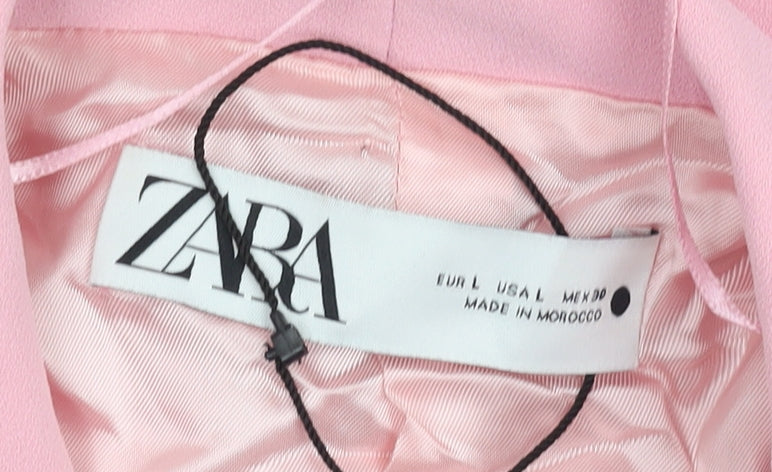 Zara Women's Pink Blazer, Size L, Regular Fit