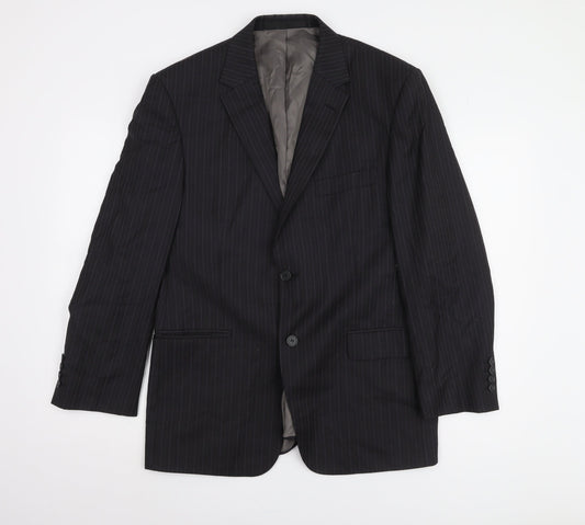 Marks and Spencer Men's Grey Striped Blazer 40 Short
