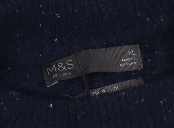 Marks and Spencer Men's Blue XL Pullover Jumper