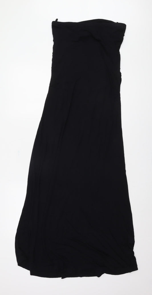 Next Women's Black Strapless Ruched Dress, Size 10