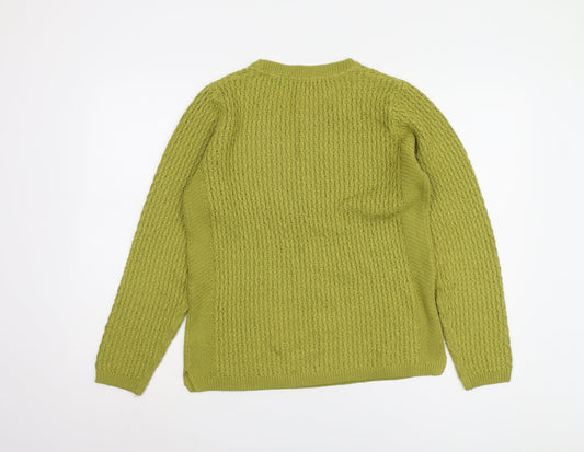 Womens UK Size S ISLE Green Pullover Jumper