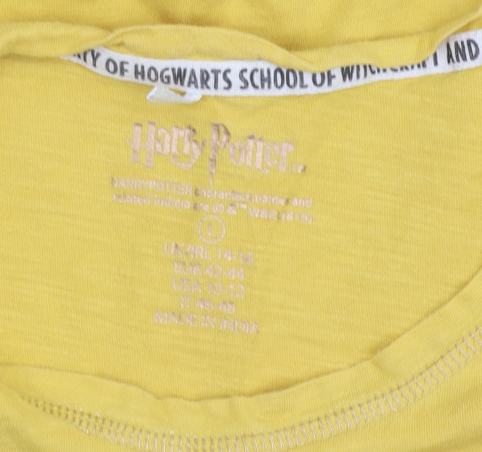 Teens UK Size 14 Harry Potter Yellow Basic T-Shirt