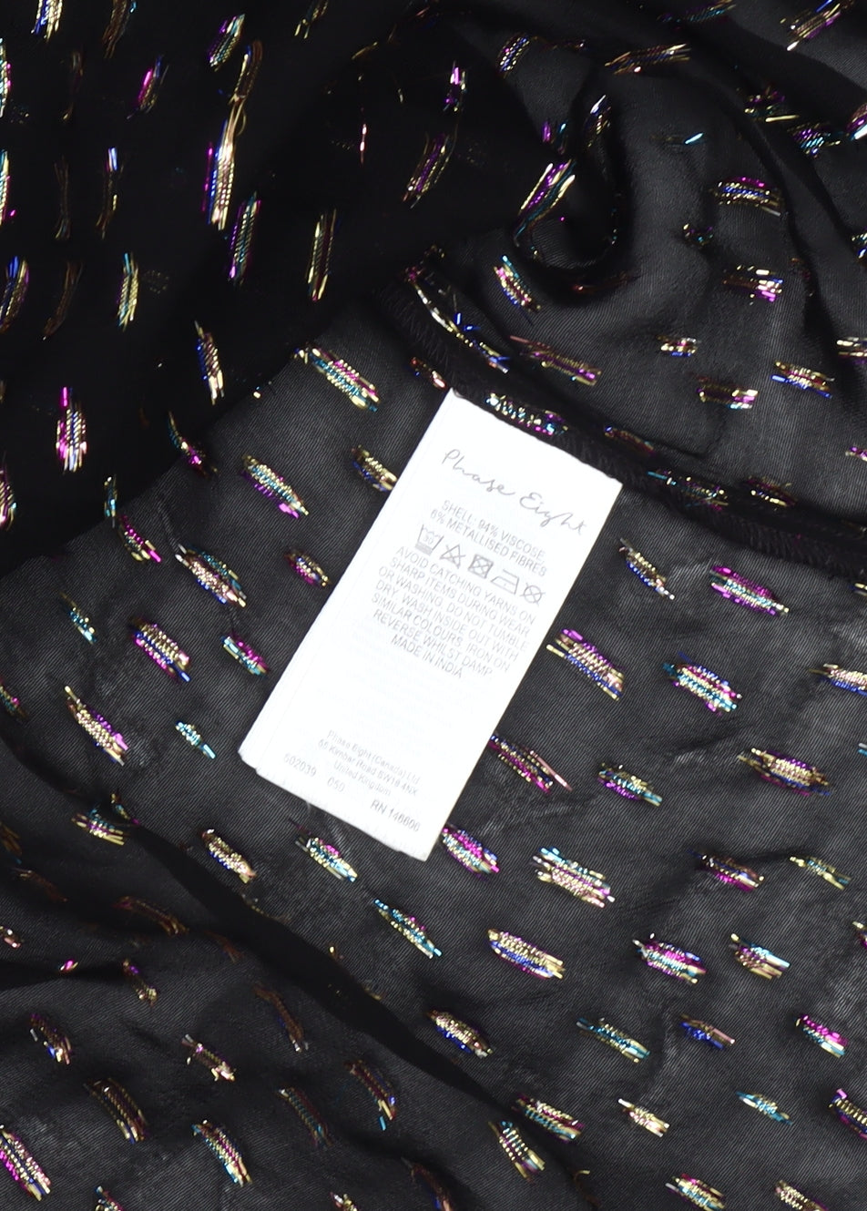 Womens UK Size 16 Phase Eight Black Tunic Blouse