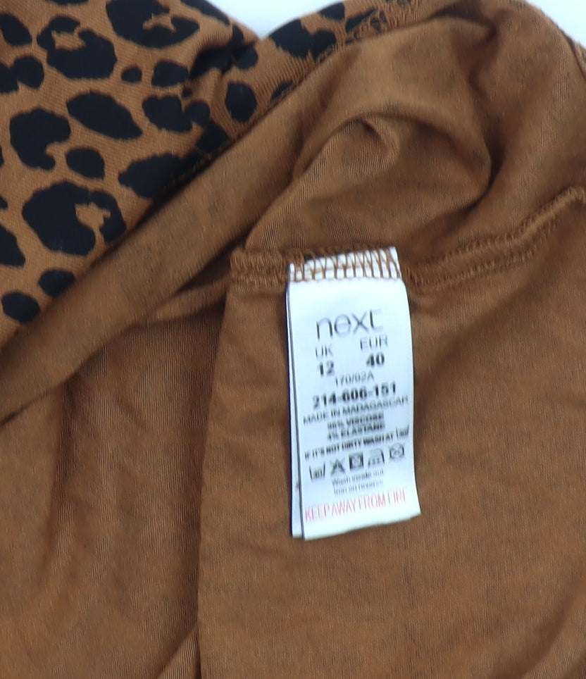 Womens UK Size 12 NEXT Brown Basic Blouse