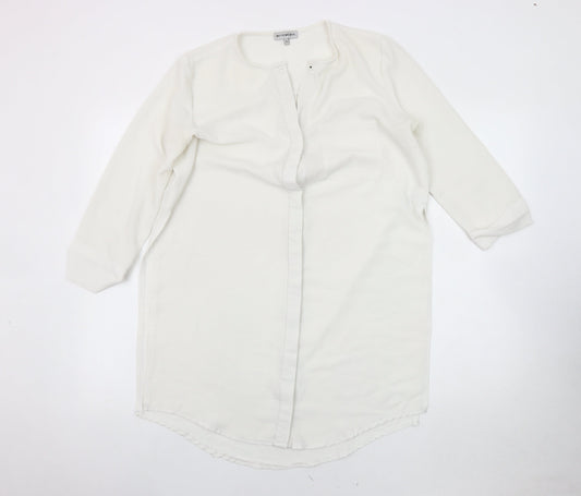 Womens UK Size XS Light Before Dark White Tunic Button-Up