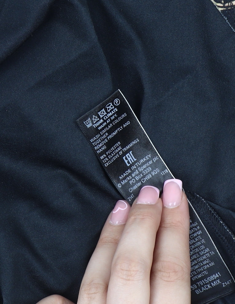 Marks and Spencer Women's Black Pleated Skirt Size 10