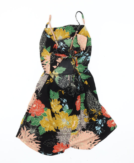 Glamorous Women's Multicoloured Floral Playsuit, Size 8