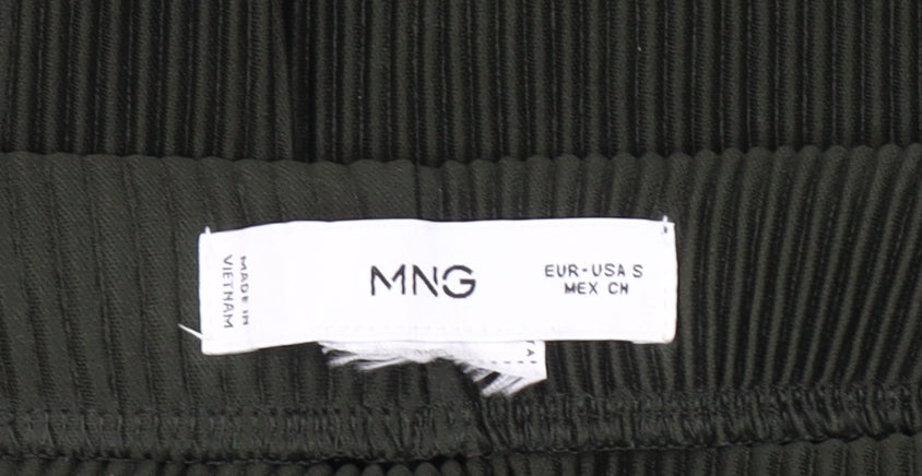 Womens UK Size S MNG Regular Fit Casual Green Trousers