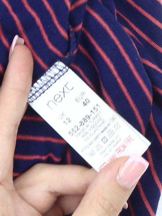 Next Women's Blue Striped Midi Pencil Skirt Size 12