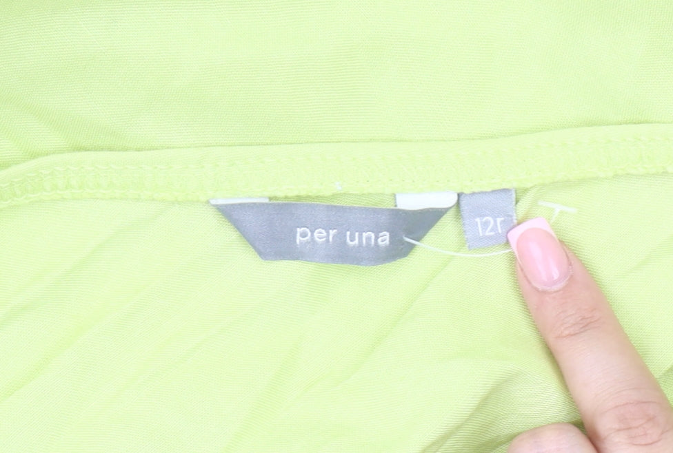 Per Una Women's Green Midi Skirt, Size 12