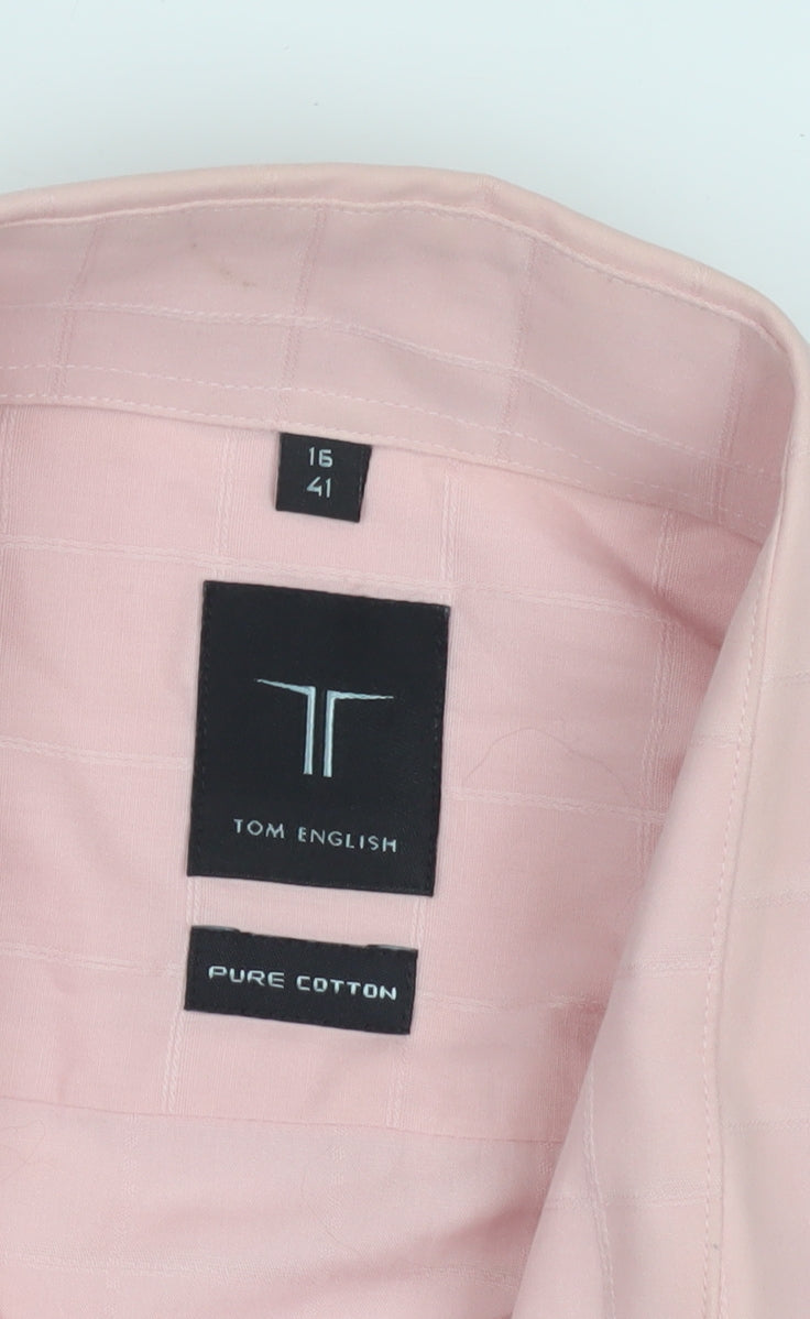 Tom English Men's Pink Dress Shirt, 16 Regular