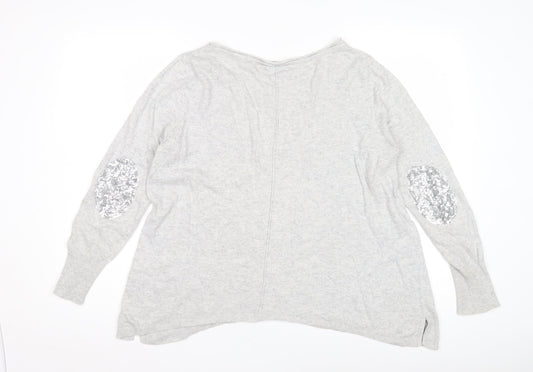 Womens UK Size 6 Mint Velvet Grey Pullover Jumper