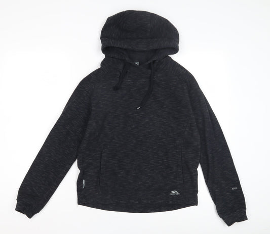 Additional front view of Trespass unisex black pullover hoodie, size 12