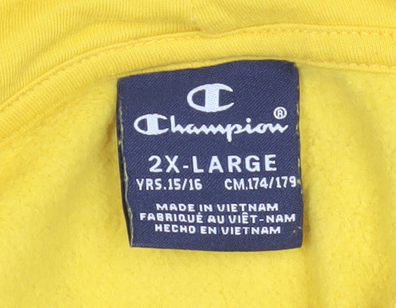 Champion Boys Yellow Fleece Hoodie 2XL Pullover