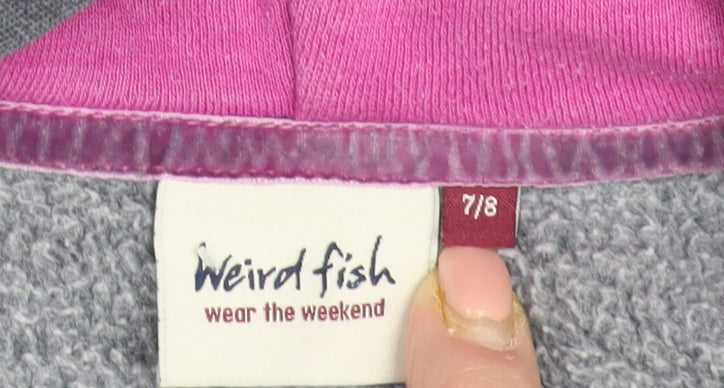 Weird Fish Girls Grey Full Zip Hoodie 7-8 Years