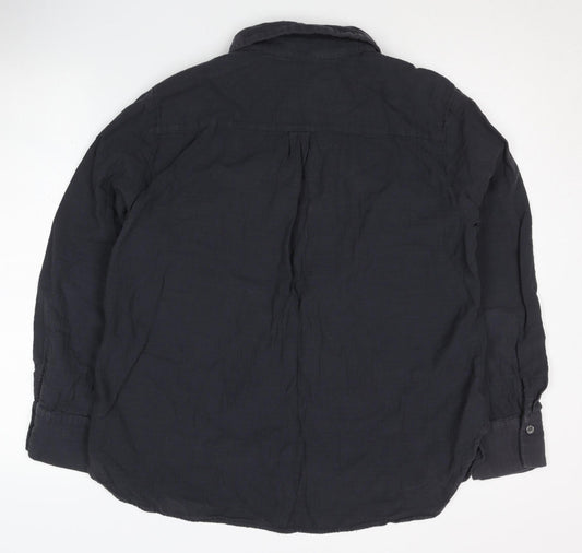 Womens UK Size L Zara Black Basic Button-Up