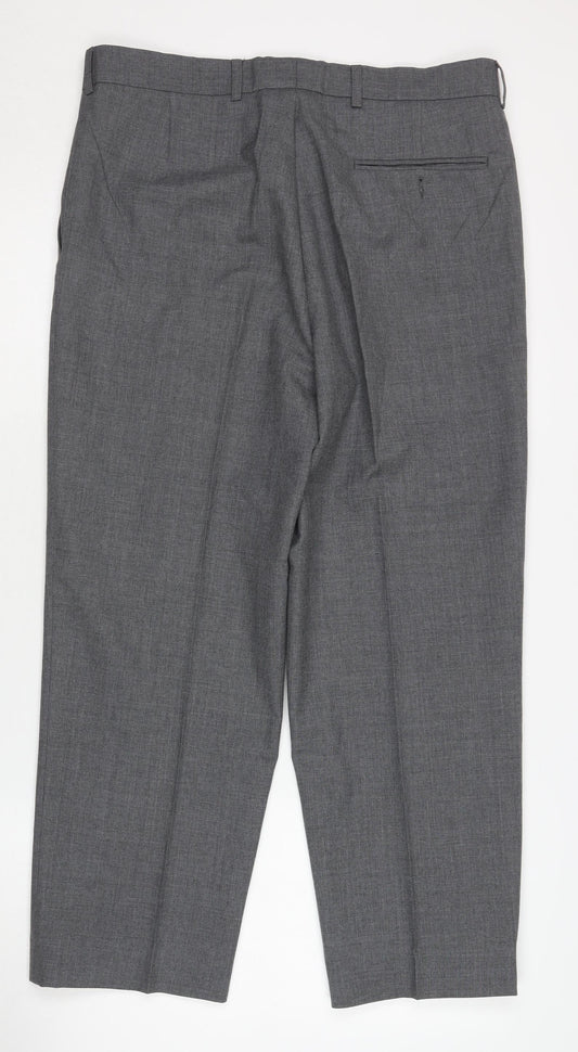 Greenwoods Classic Mens Grey Dress Pants L 35 in Waist