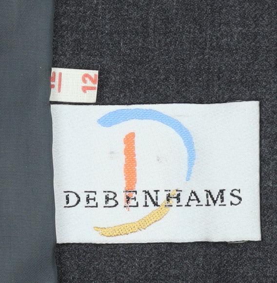 Debenhams Women's Grey Blazer Size 12 Regular Fit