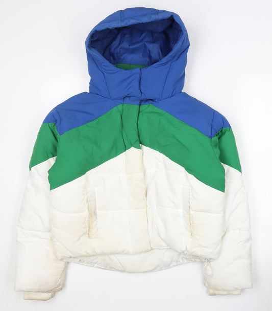 Womens UK Size 4 Topshop Multicoloured Puffer Jacket