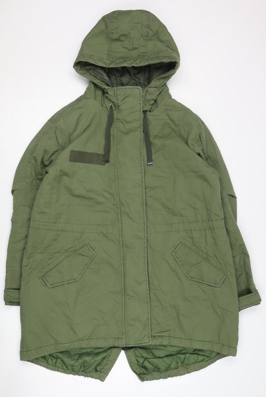 Womens UK Size 6 Topshop Green Parka Coat