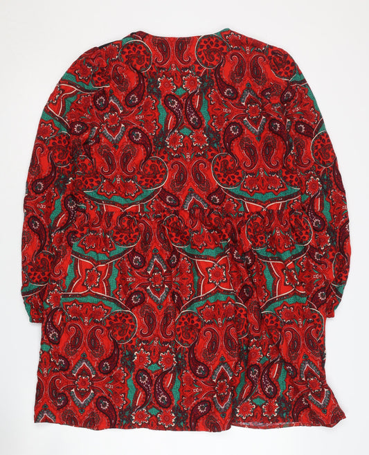 Dunnes Women's Red Paisley Viscose Dress