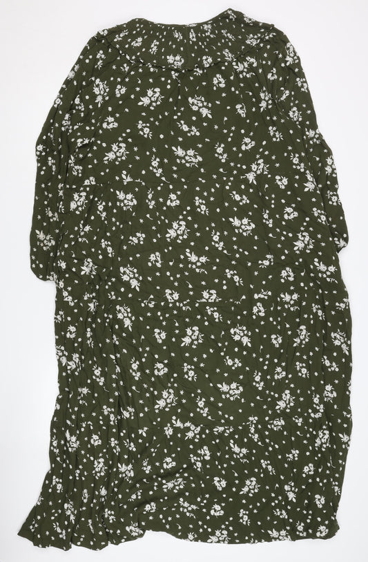 Marks and Spencer Women's Green Floral A-Line Dress