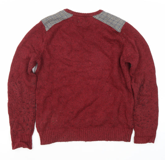 John Partridge Men's Red Knit Pullover Jumper M