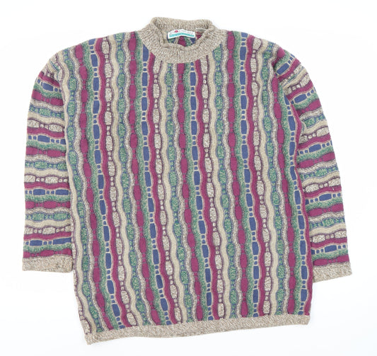 Additional front view of Fairway Outfitters Multicoloured Geometric Knit Jumper L