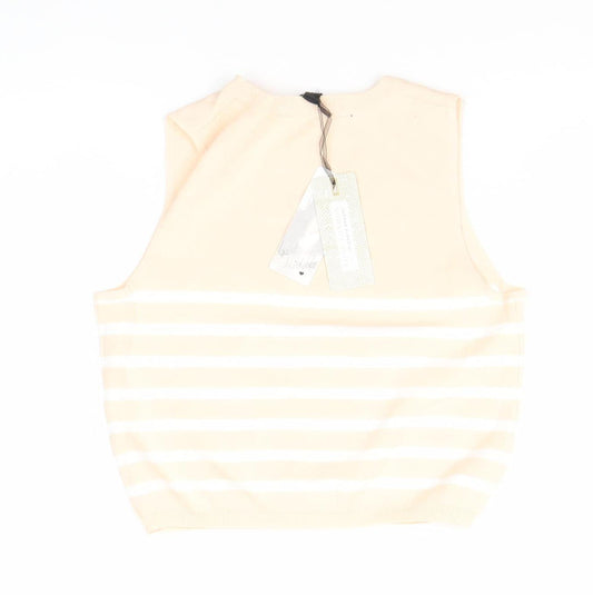 Womens UK Size L Lipsy London Beige Basic Tank