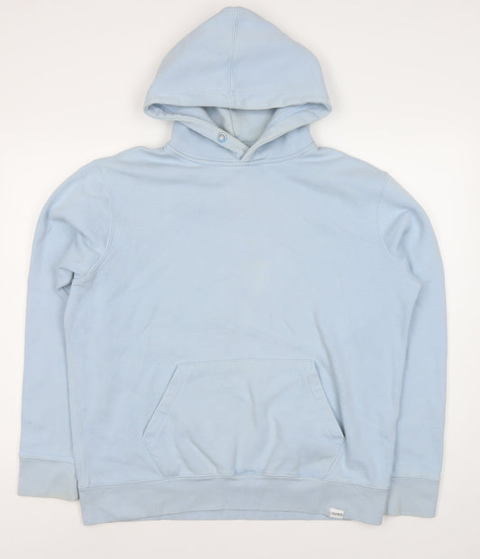 Additional front view of Pull&Bear unisex blue hoodie, size 12, cotton blend