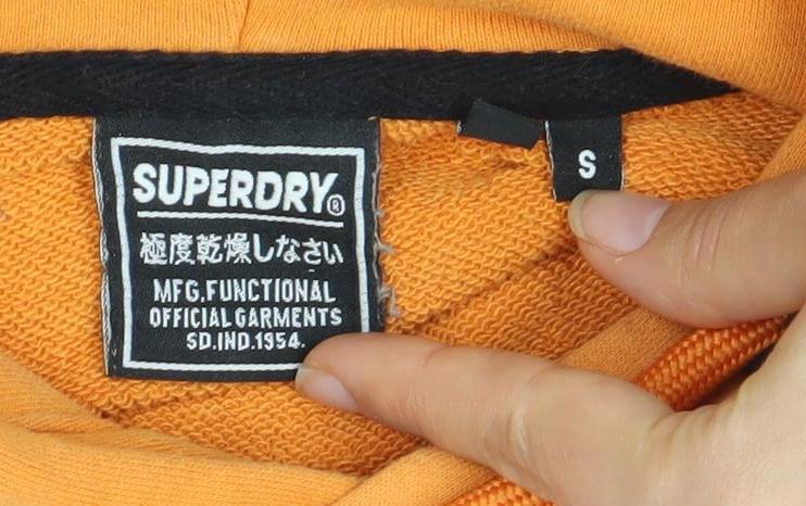 Superdry Men's Orange Hoodie S Pullover with Graphic