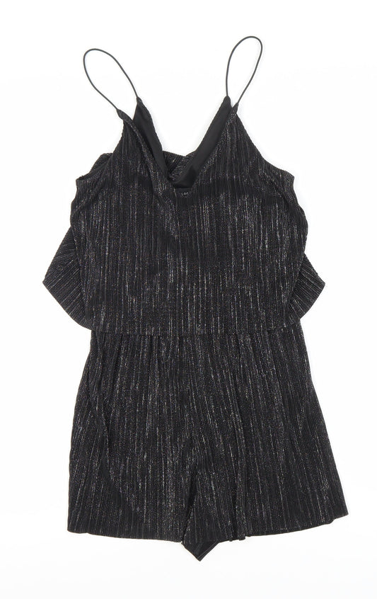 New Look Women's Black Size 8 Sleeveless Playsuit