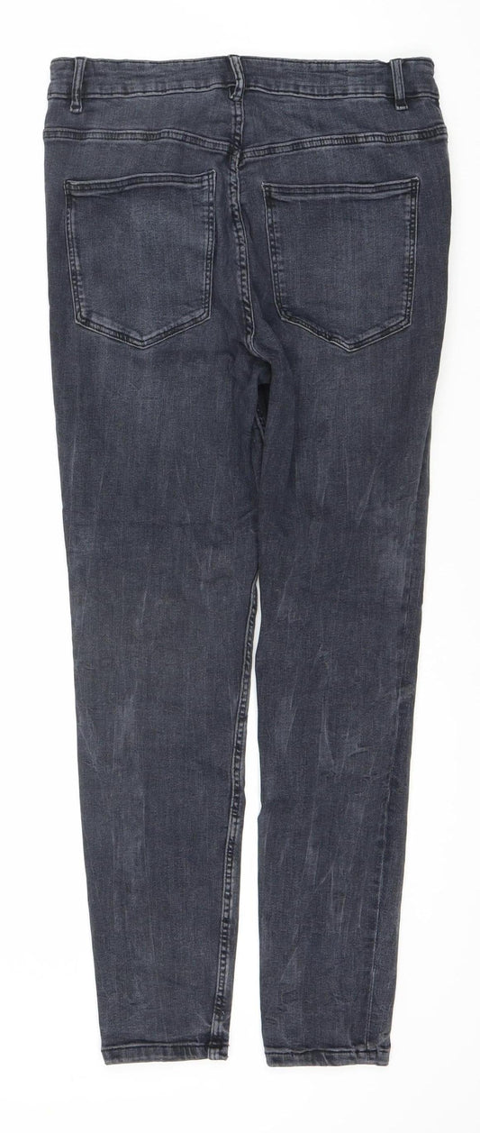 Zara Women's Blue Skinny Jeans Size 14