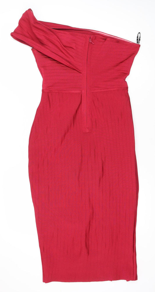Missguided Women's Red One Shoulder Dress