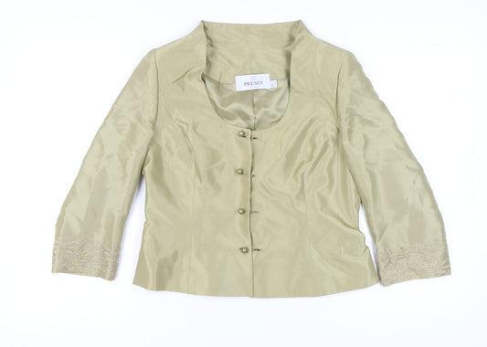 Presen de Luxe Beige Silk Women's Blazer Size 14