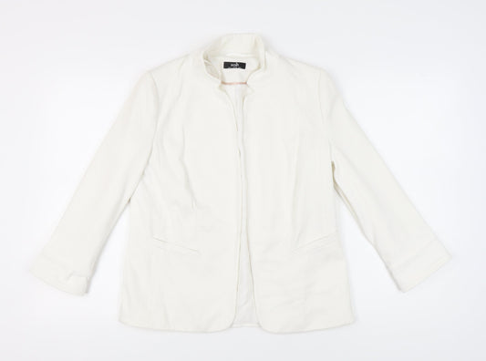 Additional front view of Wallis Women’s White Blazer Jacket UK, size UK 10