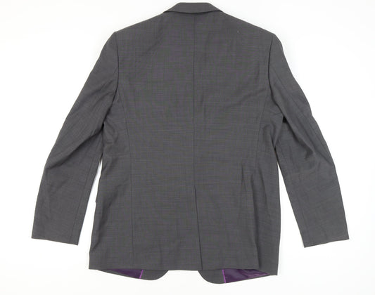 Marks and Spencer Men's Grey Wool Blazer, Size 44