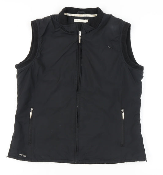 Ping Women's Black Waistcoat Size 14, Full Zip Casual Vest