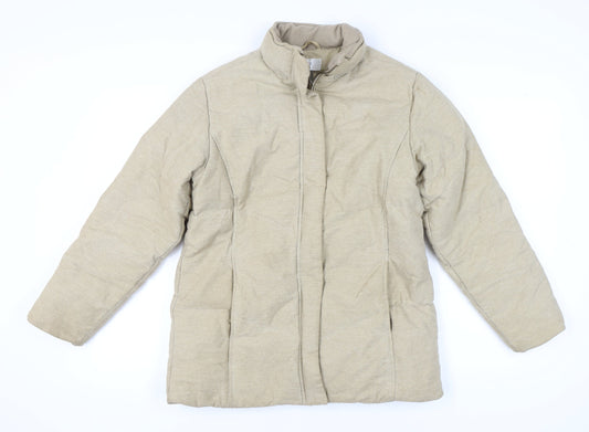 Next Women's Beige Puffer Jacket Size 10