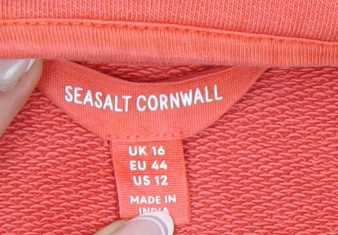 Seasalt Cornwall Women's Red Henley Sweatshirt Size 16