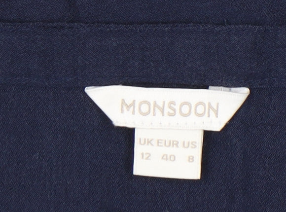 Womens UK Size 12 Monsoon Blue Basic Tank