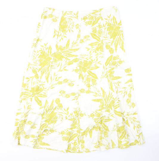 Marks and Spencer Women's Floral Linen Midi Skirt
