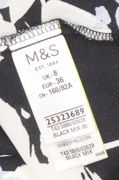 Womens UK Size 8 Marks and Spencer Black Basic Blouse