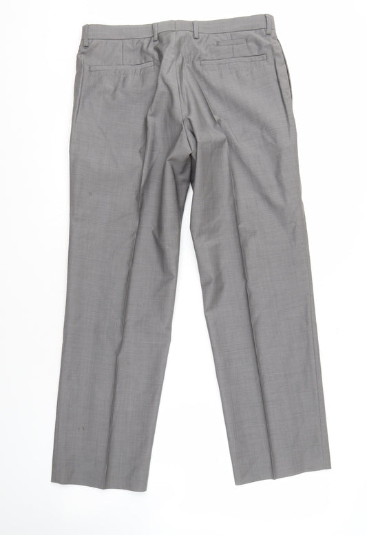 Marks and Spencer Men's Grey Formal Trousers 32 Regular