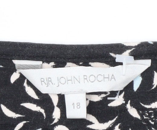 Womens UK Size 18 RJR John Rocha Black Basic T-Shirt