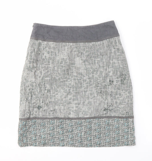 Laura Ashley Womens Grey Cotton Skirt Size 10
