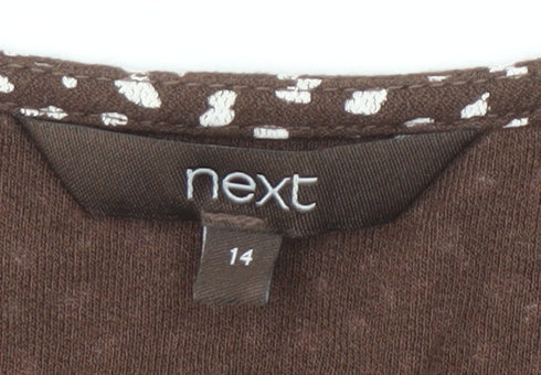 Next Women's Brown Wrap Dress Size 14