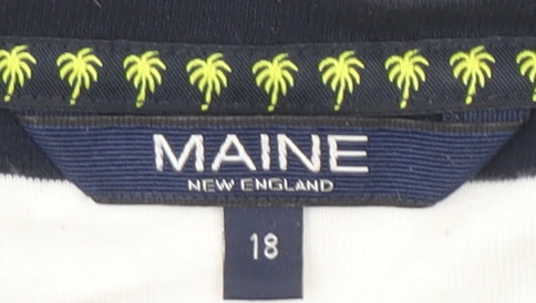 Womens UK Size 18 Maine New England Multicoloured Basic T-Shirt