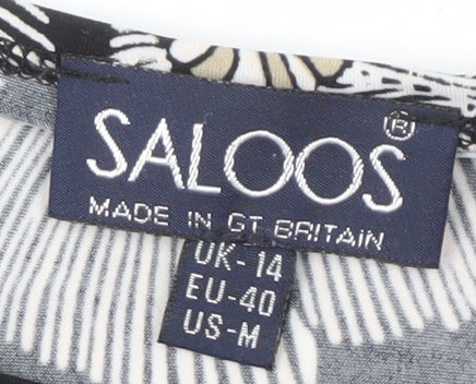 Womens UK Size 14 Saloos Black Tunic Blouse