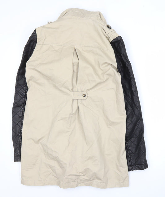 Pull&Bear Women's Beige Pea Coat Size S - Casual Winter Wear